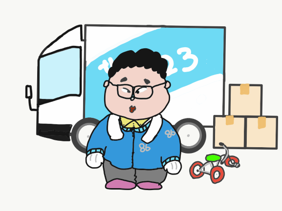 okazin86と引越しトラック